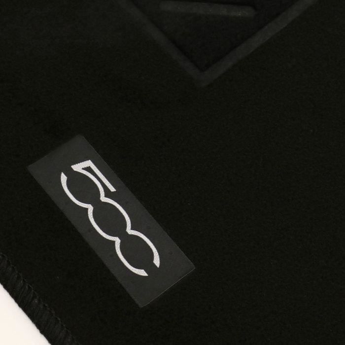 Tapis De Voiture Sur Mesure Pour Fiat 500 Électrique 2015-2020 - Moquette Noire, Broderie Italie