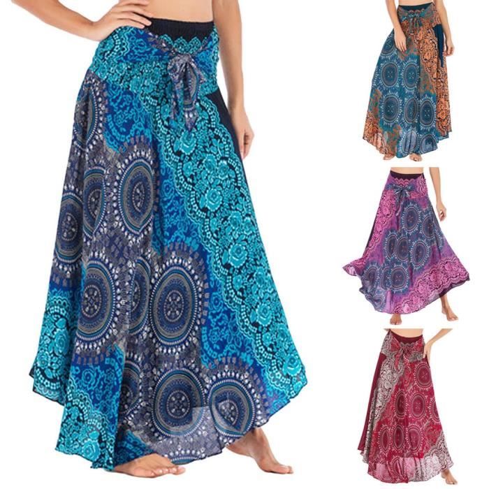 Jupe Jupe longue Hippie boh mienne pour femmes motif Floral