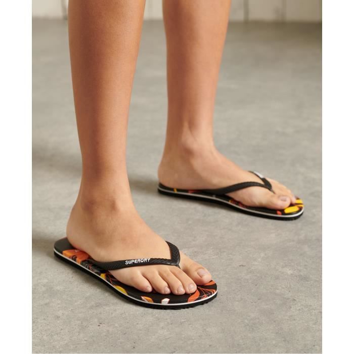 Tongs femme Superdry Vintage classiques noir Cdiscount Sport