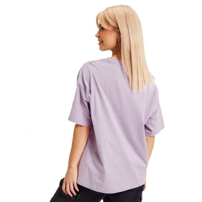 T shirt femme FILA BALEE Oversized Tee Jaune Violet Manches courtes Col arrondi