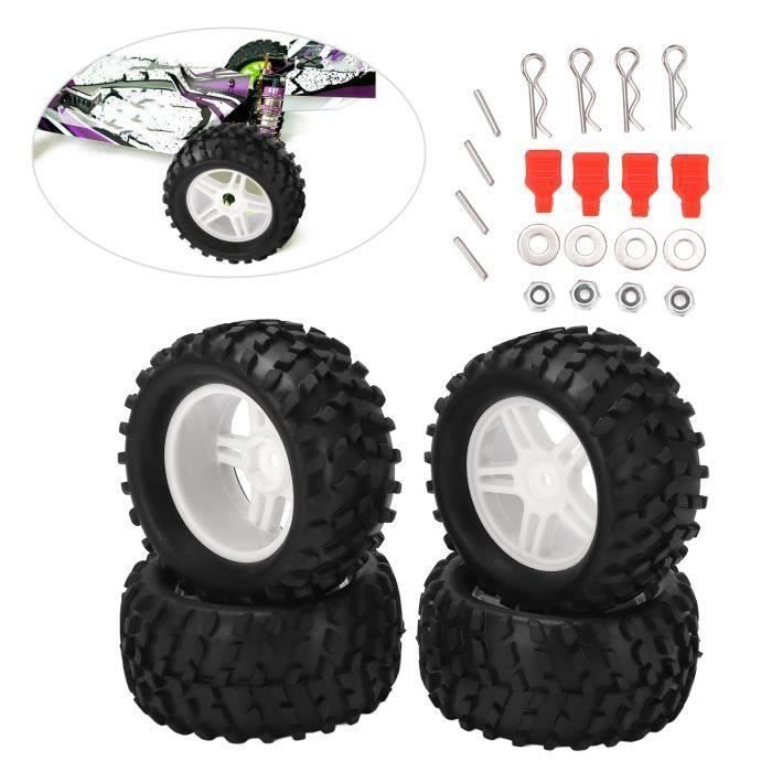 Jeu De 4 Pneus En Caoutchouc Pour RC 1/8 – Roues Durables Antidérapantes Avec Moyeu Plastique, Diamètre 112 Mm – Pour Hobao VS, Hong Nor X3E, HPI