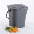 EDA - poubelle / seau à compost - 6 L - gris anthracite - avec couvercle-2