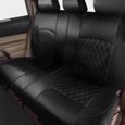 9pcs Housse de siège auto en cuir PU pour sièges avant et arrière avec protection de l'appui-tête pour voiture (Noir)-2