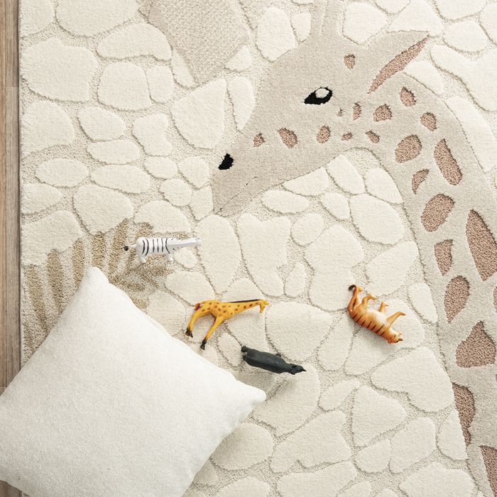 Tapis Enfant Jungle Atmosphera 100x150cm - Coton Doux Avec Animaux | Décoration Chambre Enfant
