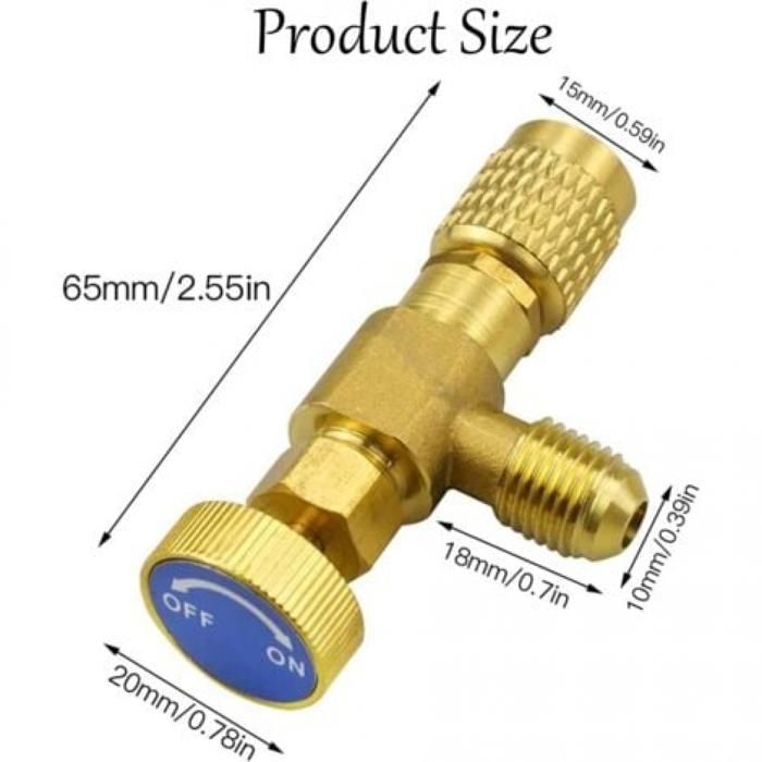 Eddwiin Valve de Réfrigérant Adaptateur de Tuyau de Charge de Climatisation pour R22 R410A