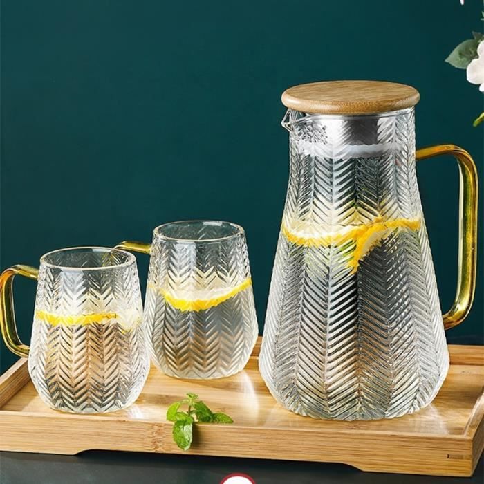 Meilleure Carafe à Eau Grande Capacité Épaissie Avec Couvercle Carafe En Verre Borosilicate - Chine Théière En Verre Et Pichet En Verre Prix
