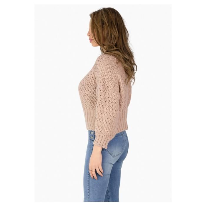 Pull grosse maille on sale rose