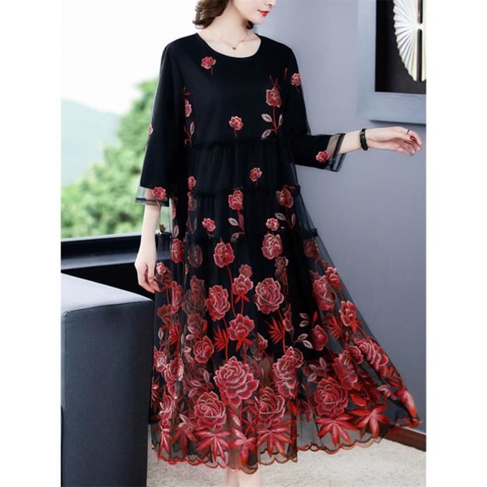 CRAZE Maille brod e robe printemps automne femmes haut de gamme a