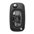 Coque de clé pliant télécommande à 3 bouton Pour Renault Mégane III Clio III Kangoo Twingo Modus Master Fluence-3