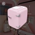 Flamingueo Mini Frigo de Chambre 4L, Mini Réfrigérateur Électrique 12V/220V, Fonction Chaud/Froid, Frigo Cosmetique - Rose-3