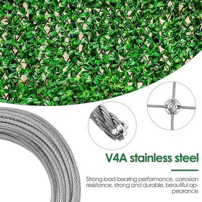 Kit Tuteur Treillis Acier Inoxydable 12m + 8 Mandrins - Câble 3mm Pour Plantes Grimpantes Jardin Et Mur