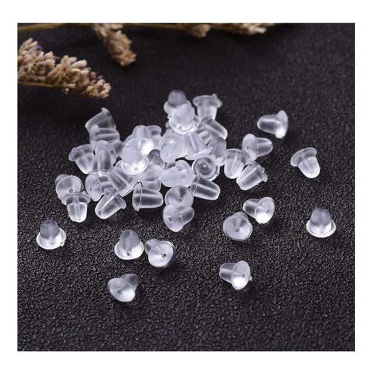500 Pièces Bouchons Silicone Pour Boucles D'oreilles - Transparents 4x4mm - Sécurisent Et Empêchent La Perte