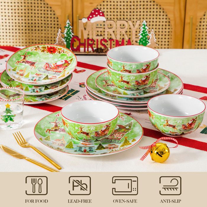 Vaisselle De Noël Pour Enfants - 6 Cuillères à Dessert à Thème Noël Avec Emballage Cadeau