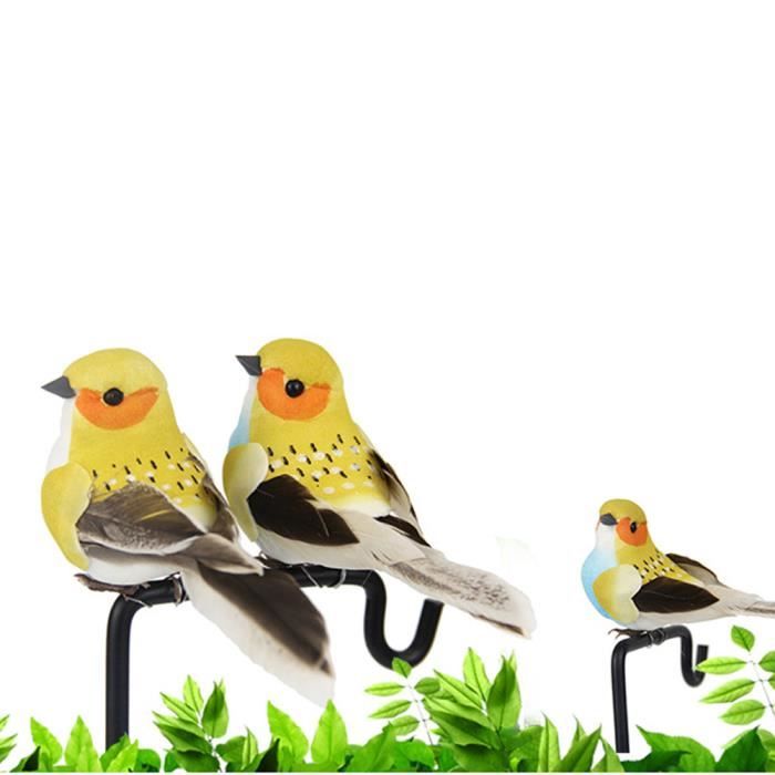 5 Pcs Oiseaux Decoratifs, Oiseaux Artificiels, Petits Oiseaux Artificiels à Suspendre avec Clip Ornement Oiseau Artificiel avec Pince pour Paysage Ornement Jardin Forêt Décoration