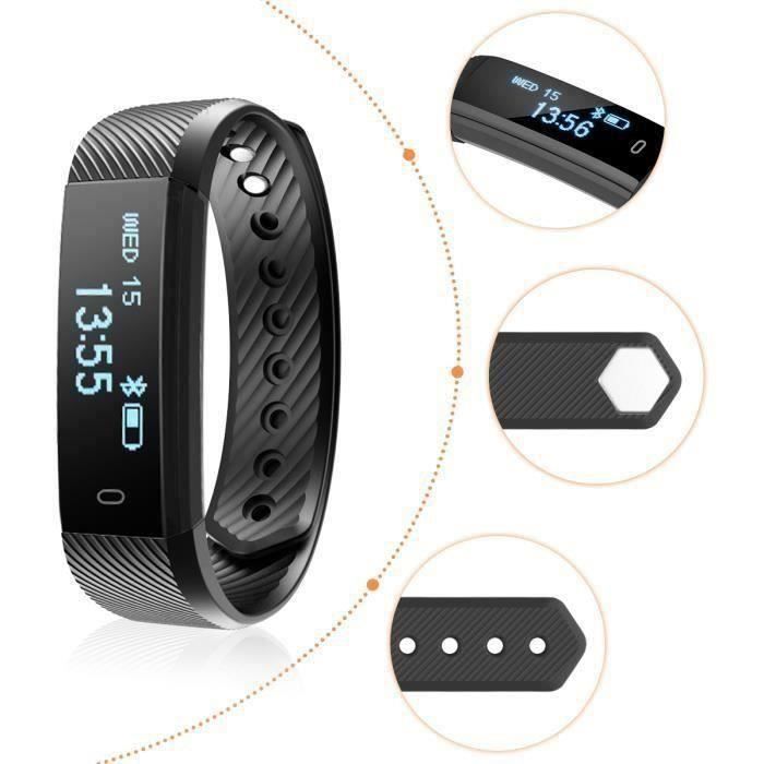 Cheap Diggro ID115HR Montre Intelligent Smart Bracelet IP67 etanche Frequence Cardiaque Podometre Sommeil Moniteur pour Android IOS Cdiscount Telephonie