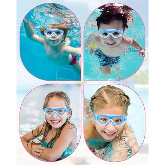 Lunettes De Natation Pour Enfants - Lunettes De Piscine Pour S Et Garcons De 4 A 12 Ans Grands Verres Etanches Et Antibuee 98817636