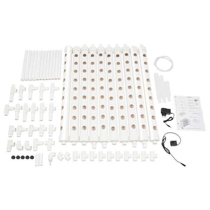 Tour Culture Hydroponique Système Hydroponique 90 Trous OMGGYER - 10 Tubes PVC, 3 Couches, Culture Sans Terre Maison Balcon Jardinage Intérieur Balcon