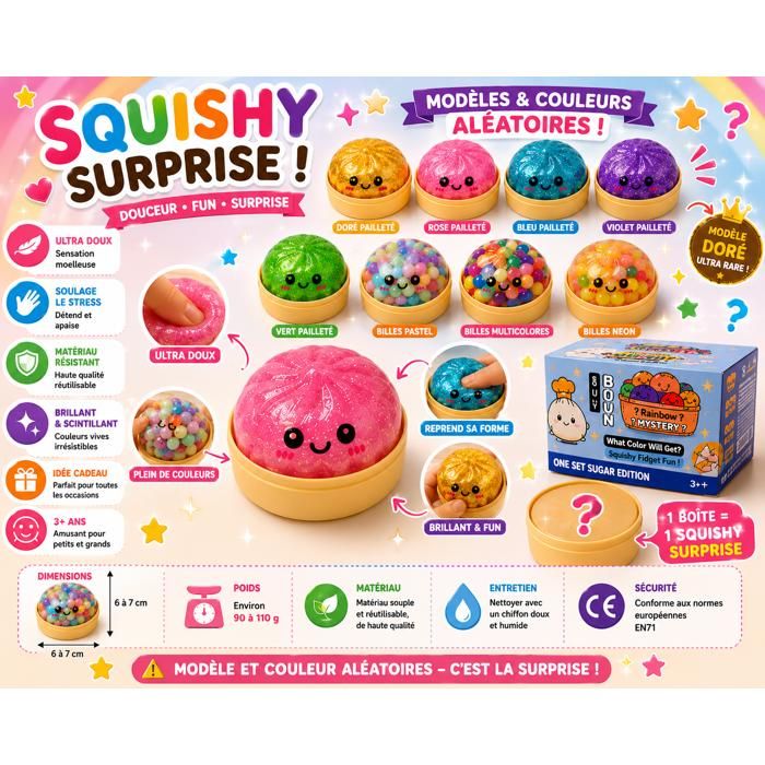 Lot De 3 Squishy Dumpling Surprise Jouets Sensoriels Souples lot-de-3-squishy-dumpling-surprise-jouets-sensoriels-souples