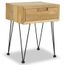 Table De Chevet Authentique Blanche 1 Tiroir Et Plateau Bois 44x32x57cm