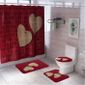 Imprime Amour Rideau De Douche Tapis De Sol Salle De Bain Quatre