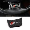 Volant Emblème Autocollant 3D Stickers Badge Logo S Lline Fibre Carbone Pour Audi A3 A4 A4L A6L TT-0