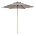 Parasol droit rond grande taille de jardin - OUTSUNNY - bambou gris - Ø 2,5 x 2,25H m-0