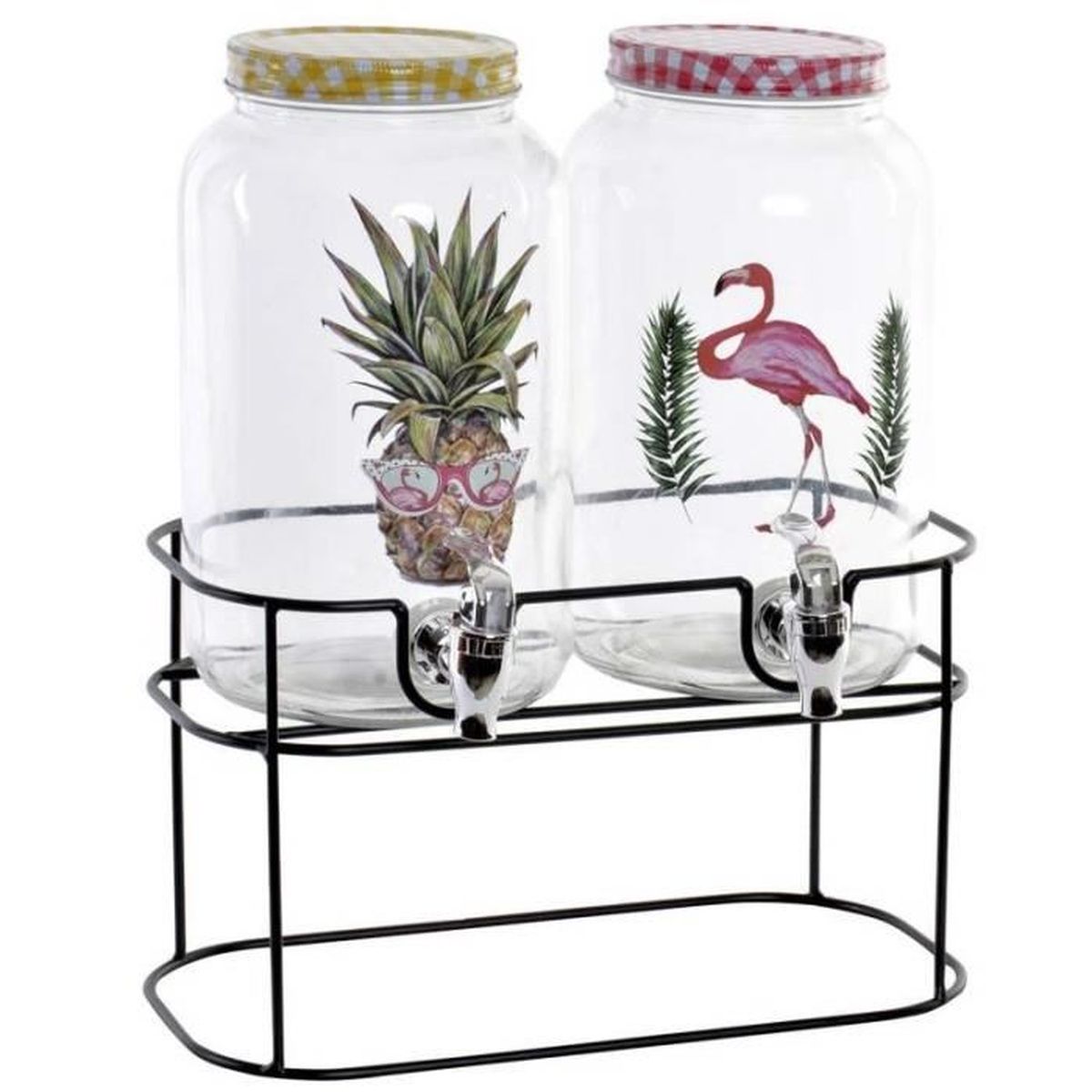 Distributeur de boissons en plastique de 1 gallon avec robinet, distributeur d'eau potable en plastique, distributeur de boissons d'été pour les fêtes, limonade