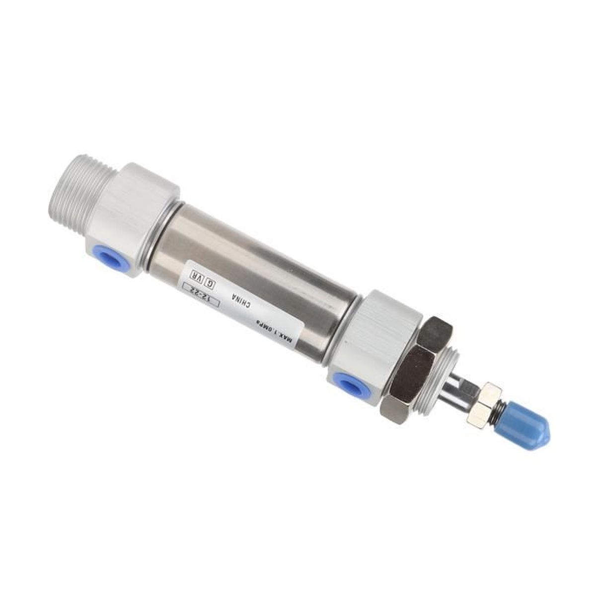 Vérin Pneumatique 25 Mm Course 50 Mm - Simple Tige Double Effet - Aluminium - Filetage M22 Et M10 - Pression 0.1-1.0 MPa - Avec Raccords