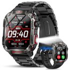 GPFUOEA Montre Connectée Homme avec Appel Bluetooth - 2,01" Smartwatch de sport en plein air avec Lampe - IP68 Étanche pour Android iOS
