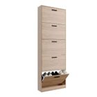 CASABEL Meuble de Rangement à Chaussure 15 Paires -Grande Capacité pour Entree, Couloir - L60xP17xH180 cm - Bois Clair