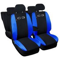 Lupex Shop Housses de siège auto compatibles pour C3 Noir Blue Clair