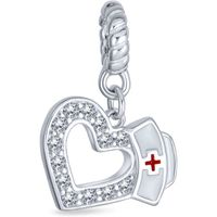 Perle d'infirmière en argent sterling pour bracelet de perles de charme