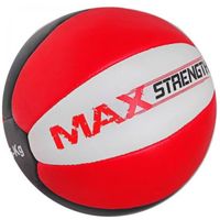 Medecine-ball MAX STRENGTH en cuir Rexion de haute qualité 10KG pour Fitness adulte - Rouge/Blanc