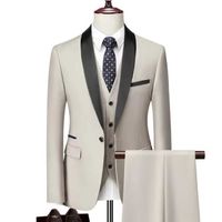 Veste Costume Homme élégante Costume Homme 2 Pièces Slim Fit - Veste 2 Boutons Couleur Unie Business Costume Homme Mariage Cérémonie