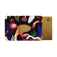 Etui rigide blindé 1 carte bancaire anti-piratage couleur motif flamingo Color Pop - France