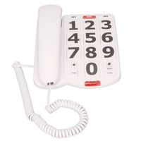 Téléphone à grosses touches à volume réglable élevé Recomposition du dernier numéro Téléphone filaire pour personnes âgées - Pwshymi