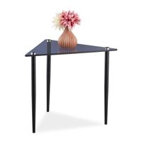 Table d’appoint triangulaire en verre - RELAXDAYS - Bleu - Contemporain - Design