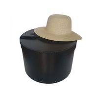 Grande Boîte à Chapeaux Ronde Noire Avec Ruban - Diamètre 36cm - Stockage Élégant Pour Chapeaux