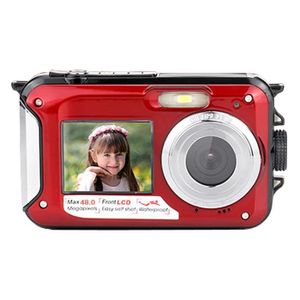 CAMÉSCOPE NUMÉRIQUE Carte 16G - Rouge - Caméra vidéo sous marine étanche FULL HD 2.7K, enregistreur 48mp, Zoom numérique 16X, dou