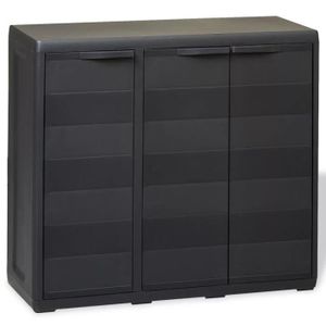 Armoire De Rangement De Jardin Avec 2 Etageres Noir Foreven
