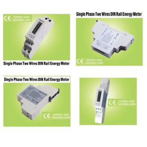 Wattm/ètre 4P de fil /électrique monophas/é /Énergie Mete 10-40A 230V DIN-Rail Compteur Electrique 220V