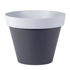 Pot de plantation en béton avec cerf 21 cm Gris-Blanc