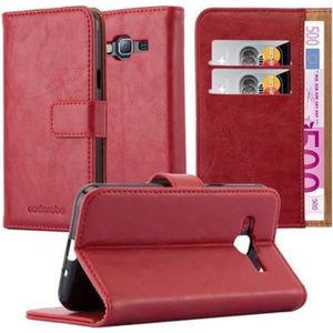 Bravoday Coque Galaxy S7 Housse en Cuir pour Galaxy S7 /à Rabat Rouge 3 emplacements Porte-Cartes et Monnaie avec Fermeture magn/étique