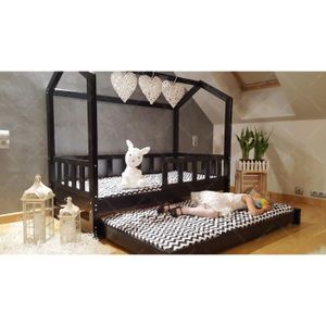 Lit Cabane 70x140 Avec Tiroir Lit Cabane Avec Barriere 70x140 Achat Vente Pas Cher