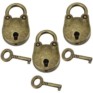 agenda mini cadenas de style vintage avec clé pour boîte à bijoux Lot de 4 cadenas à clés en forme de cœur boîte de rangement cadeau sac à main 