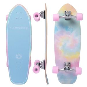 SKATEBOARD - LONGBOARD Skateboard Surfskate - Flamingueo - Tie Dye - 4 roues - 80x25x10 cm - Mixte