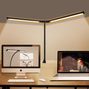 Hapfish Lampe de Bureau LED Puissante, 24W 78cm Lampe de Table Super Longue  à Deux Sources Lneuses, avec Pince et Capteur de Lèr67 - Cdiscount Maison