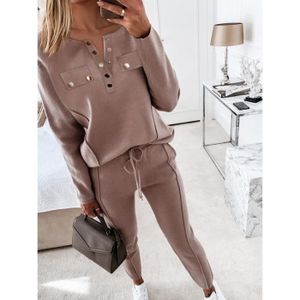 Survetement Jogging Femme Ensemble Sport Pantalon Et Sweat Capuche Survetement  Femme Grande Taille Ensemble Chic Et Elegant kak Brun - Cdiscount  Prêt-à-Porter