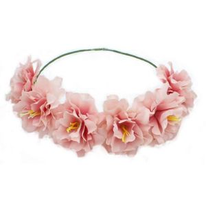 LUOEM Filles Premi/ère Communion Voiles Fleur Voiles Couronne Mariage Fleur Communion Couronne Rosy