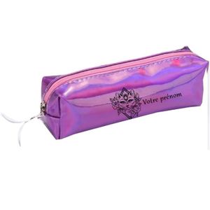 TROUSSE À STYLO Trousse violet ecole crayon maquillage chat fleur 